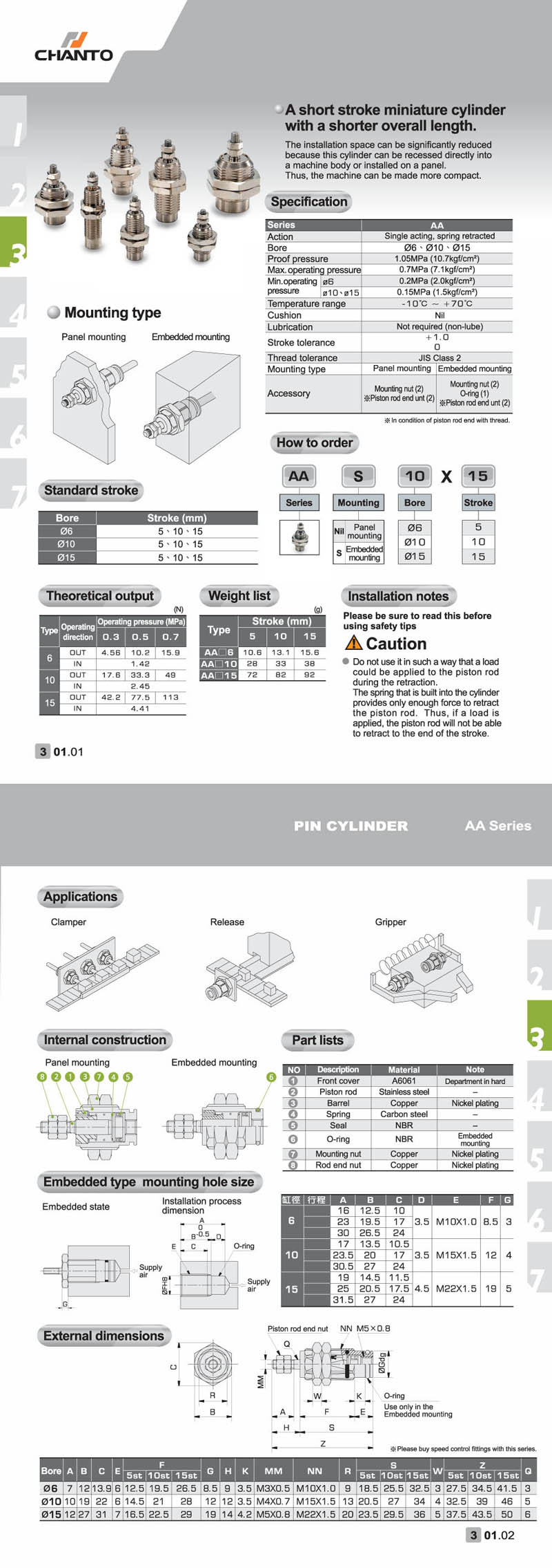 AA Pin Cylinder